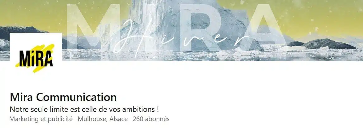Réseaux sociaux - Page LinkedIn Mira communication - PC