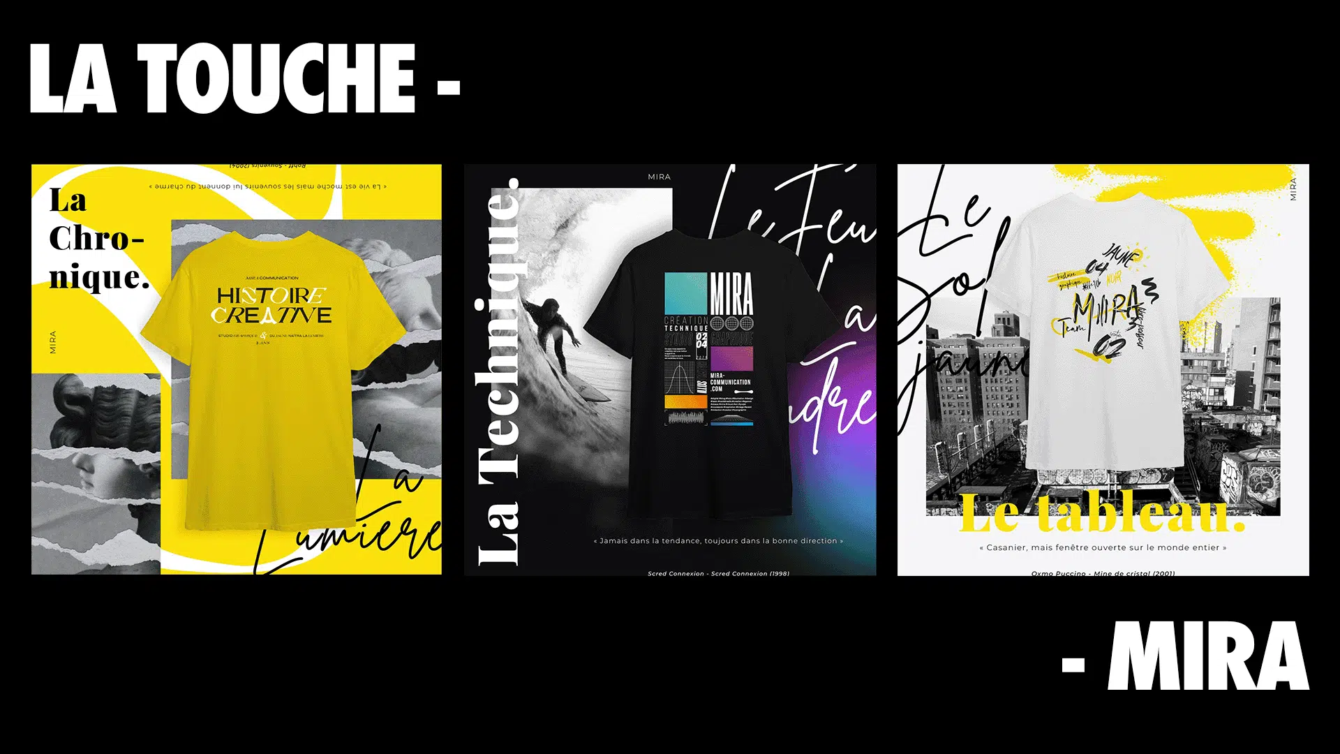header t-shirt mira identité visuelle flocage