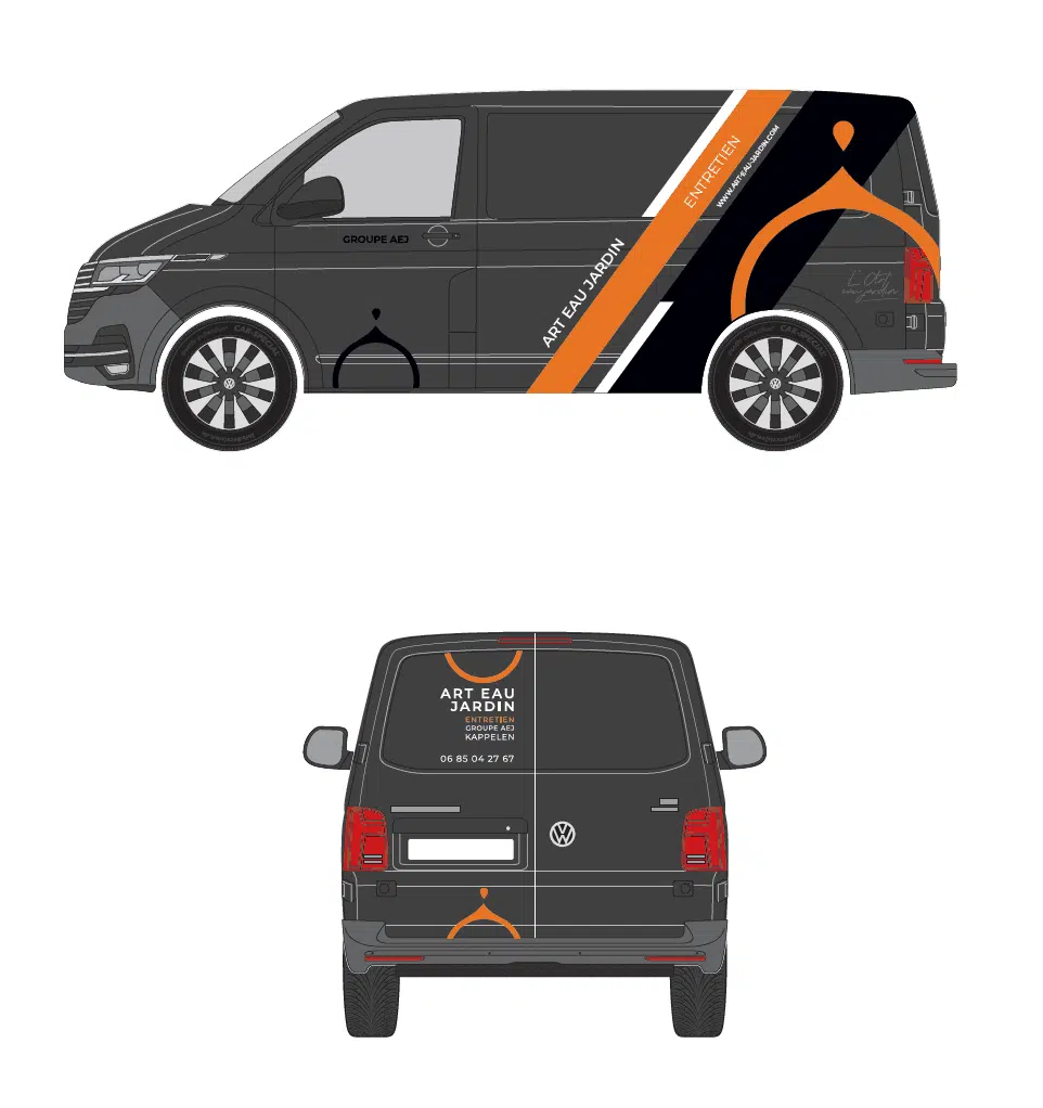 flocage voiture art eau jardin identité visuelle par MIRA